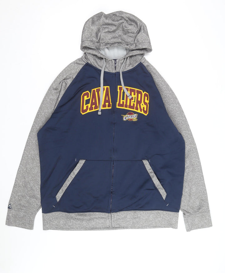 Antigua Mens Blue Grey Full Zip Hooded Sweatshirt XL Cleveland Cavaliers