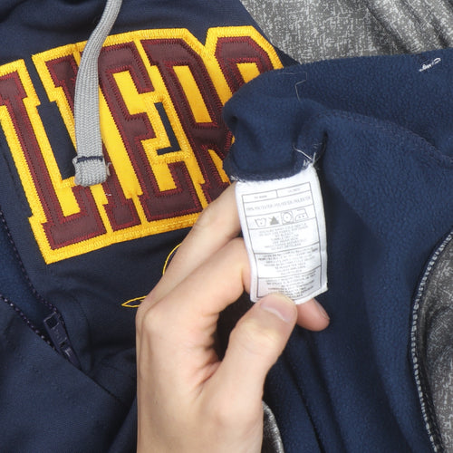 Antigua Mens Blue Grey Full Zip Hooded Sweatshirt XL Cleveland Cavaliers