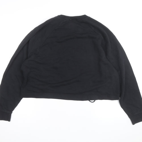 Nike Women's Black Lace-Up Crew Neck Pullover Sweatshirt M