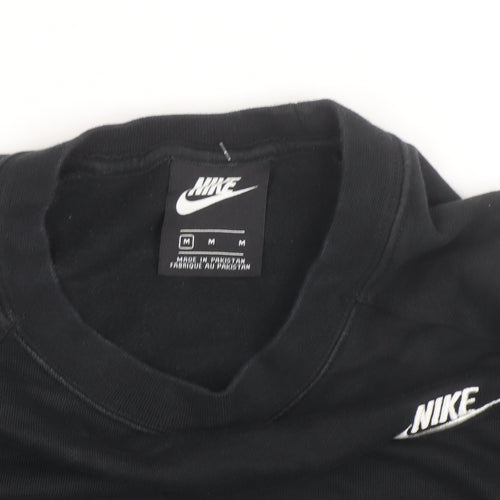Nike Women's Black Lace-Up Crew Neck Pullover Sweatshirt M