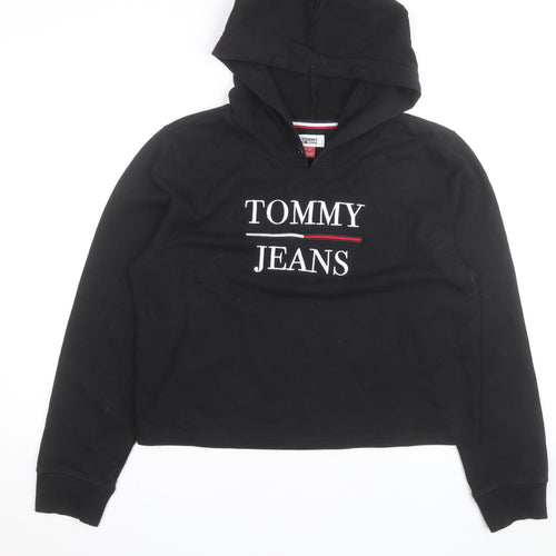 Tommy Jeans Men's Black Logo Pullover Hoodie Cotton M
