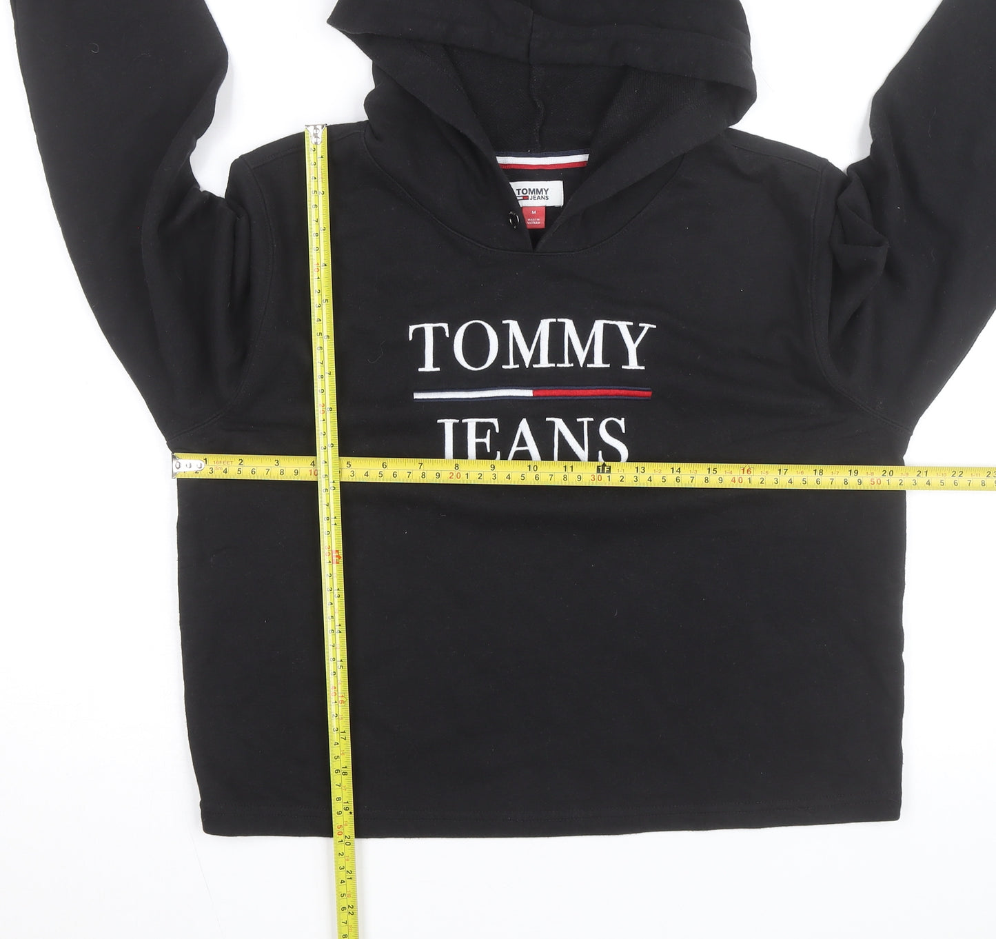 Tommy Jeans Men's Black Logo Pullover Hoodie Cotton M