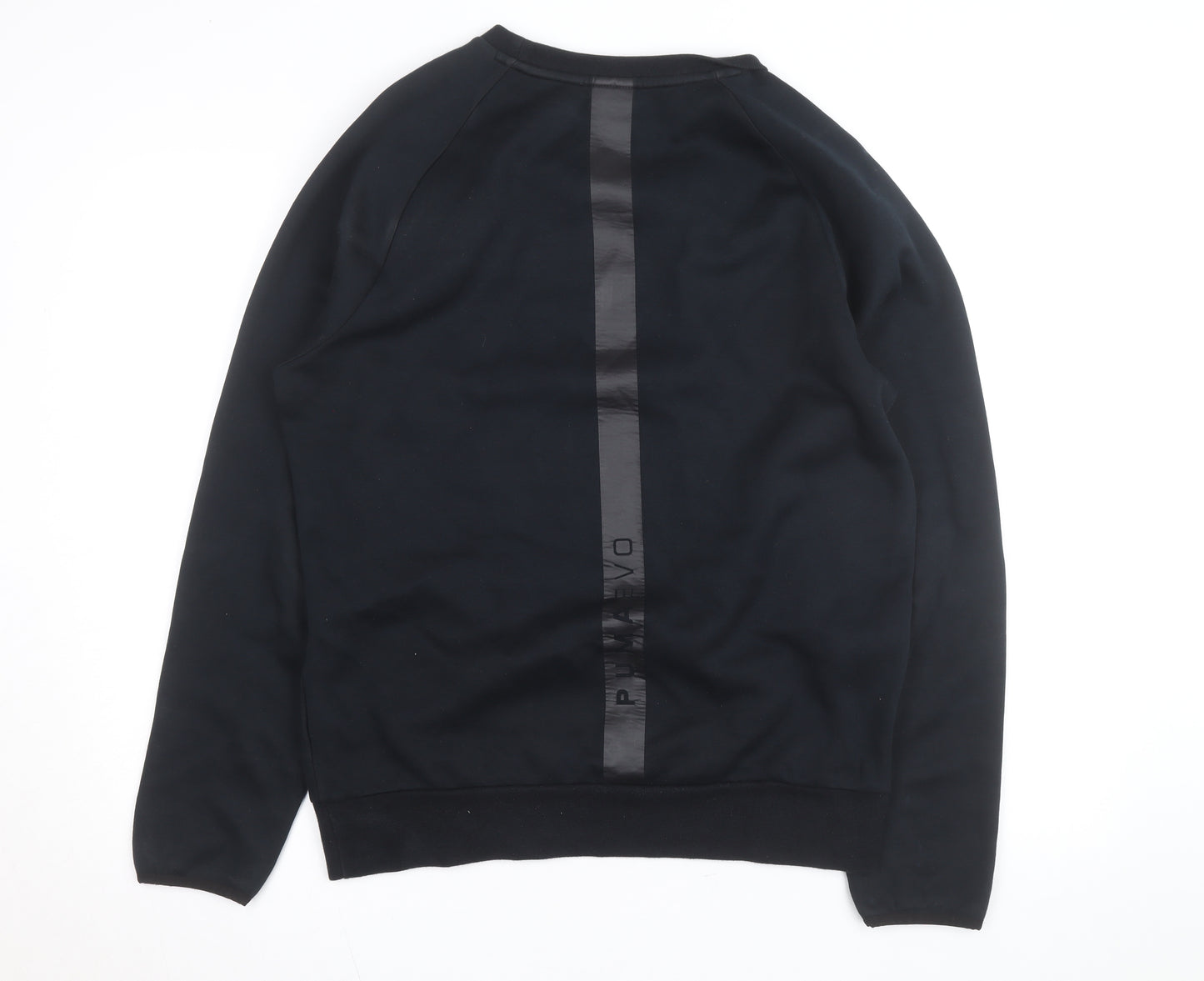 Puma Men's Black Crew Neck Sweatshirt M Regular Fit Logo Zip Detail