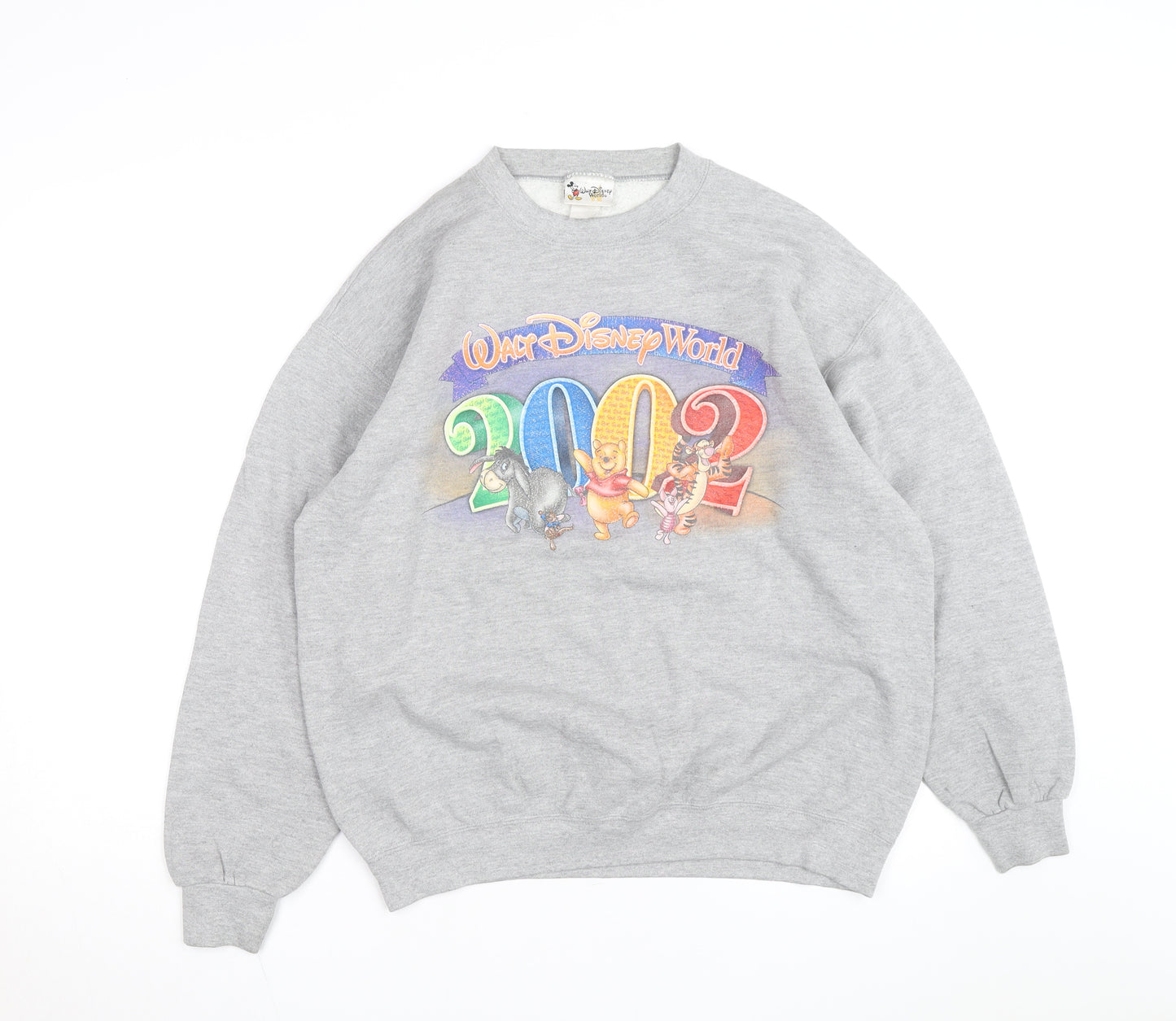 Disney Men Grey 2002 Winnie the Pooh Crew Neck Sweatshirt L