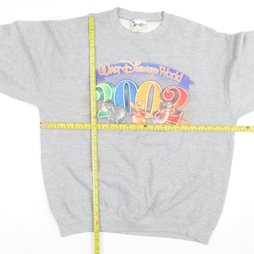 Disney Men Grey 2002 Winnie the Pooh Crew Neck Sweatshirt L