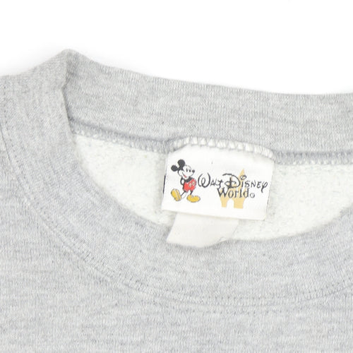 Disney Men Grey 2002 Winnie the Pooh Crew Neck Sweatshirt L
