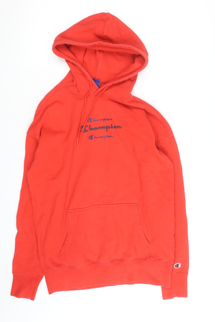 Champion Men's Red Small Pullover Hoodie with Logo Detail