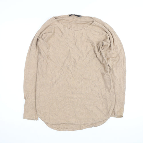 Sportsgirl Women’s Beige XS Scoop Neck Knit Long Sleeve Pullover Jumper
