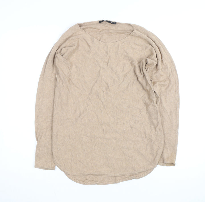 Sportsgirl Women’s Beige XS Scoop Neck Knit Long Sleeve Pullover Jumper