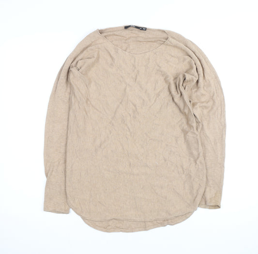 Sportsgirl Women’s Beige XS Scoop Neck Knit Long Sleeve Pullover Jumper