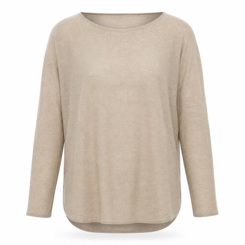 Sportsgirl Women’s Beige XS Scoop Neck Knit Long Sleeve Pullover Jumper