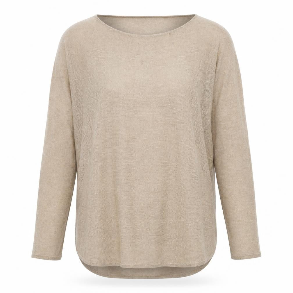 Sportsgirl Women’s Beige XS Scoop Neck Knit Long Sleeve Pullover Jumper