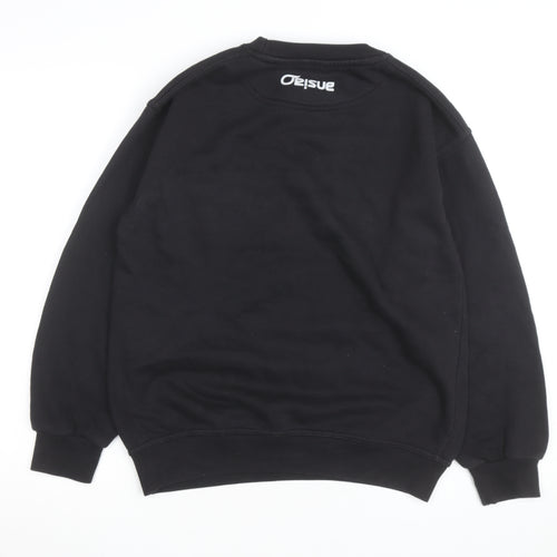 Orisue Mens Black Pullover Graphic Sweatshirt Size S Streetwear
