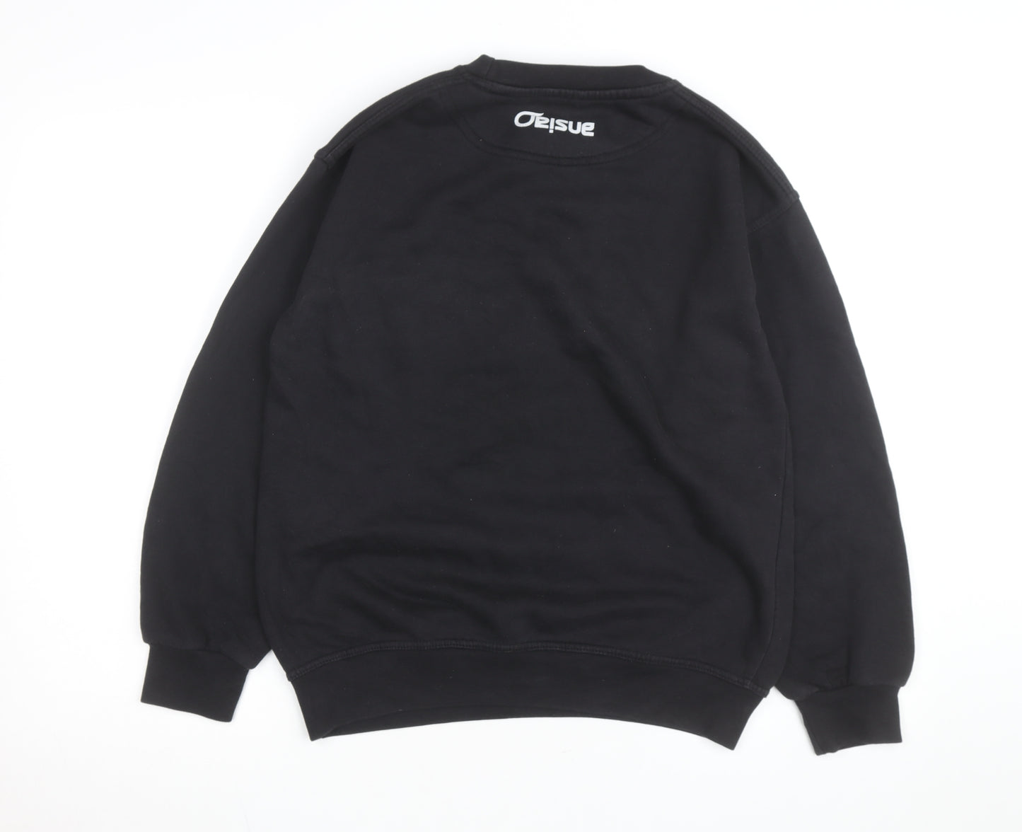 Orisue Mens Black Pullover Graphic Sweatshirt Size S Streetwear