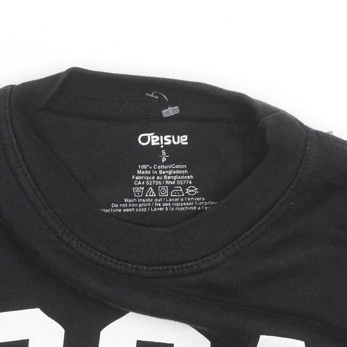 Orisue Mens Black Pullover Graphic Sweatshirt Size S Streetwear