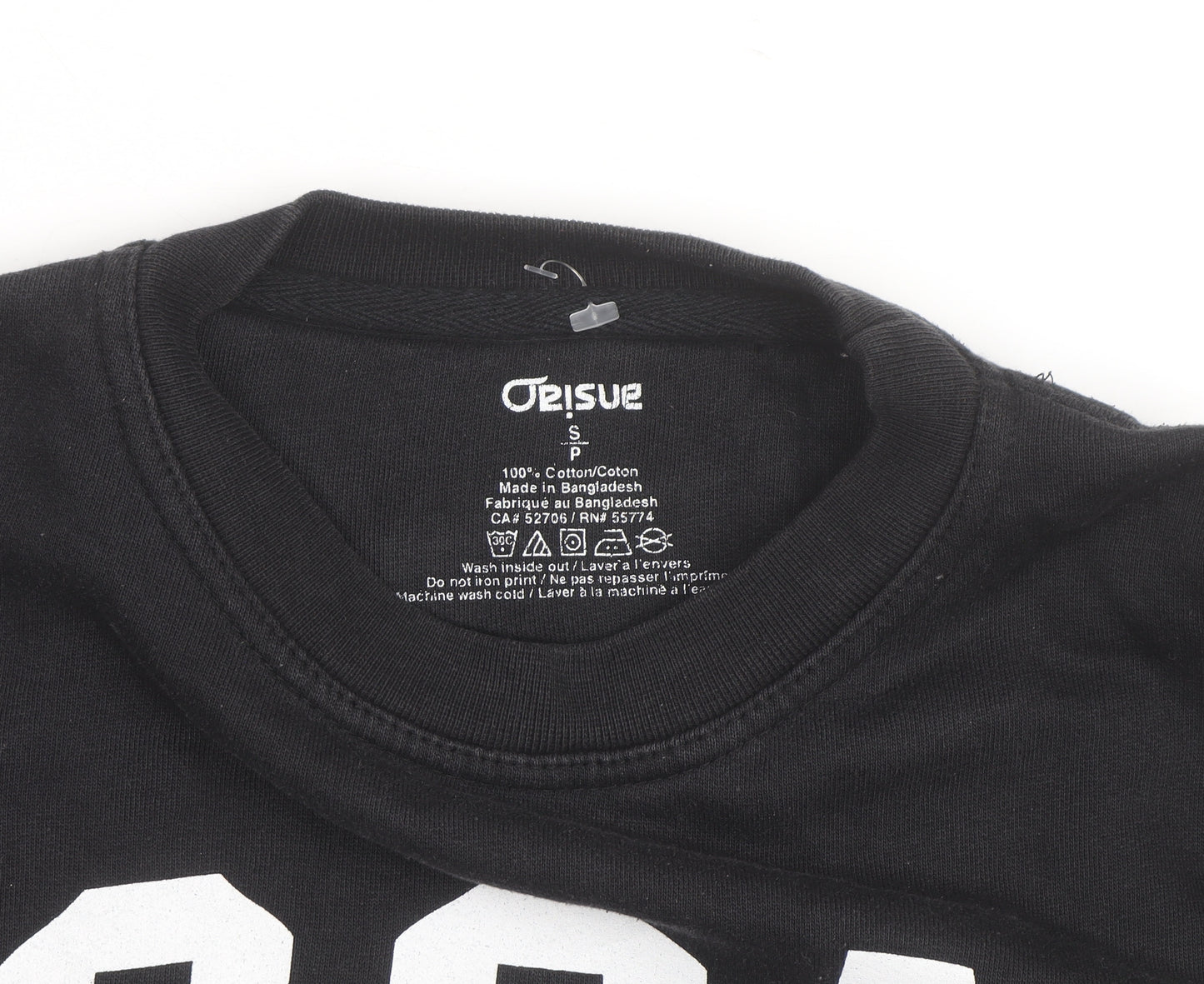 Orisue Mens Black Pullover Graphic Sweatshirt Size S Streetwear
