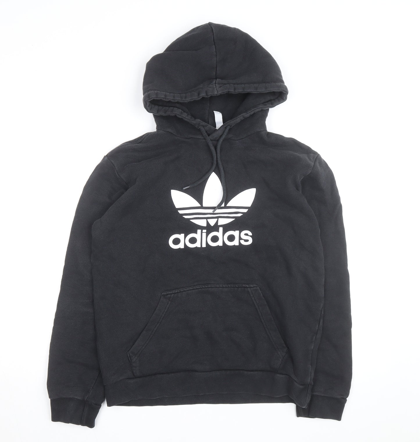 Adidas Men's Black Small Pullover Hoodie with Logo Print