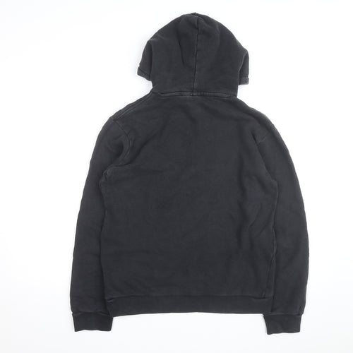 Adidas Men's Black Small Pullover Hoodie with Logo Print