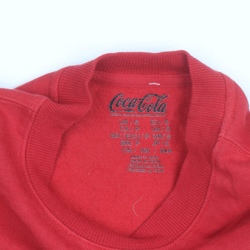 Coca-Cola Unisex Adults Red Crew Neck Pullover Sweatshirt Size S