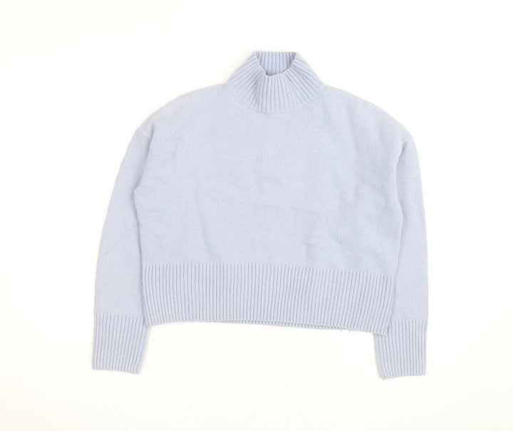 & Other Stories Women Blue Wool Roll Neck Jumper Size XS