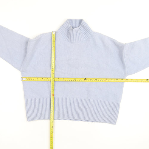 & Other Stories Women Blue Wool Roll Neck Jumper Size XS