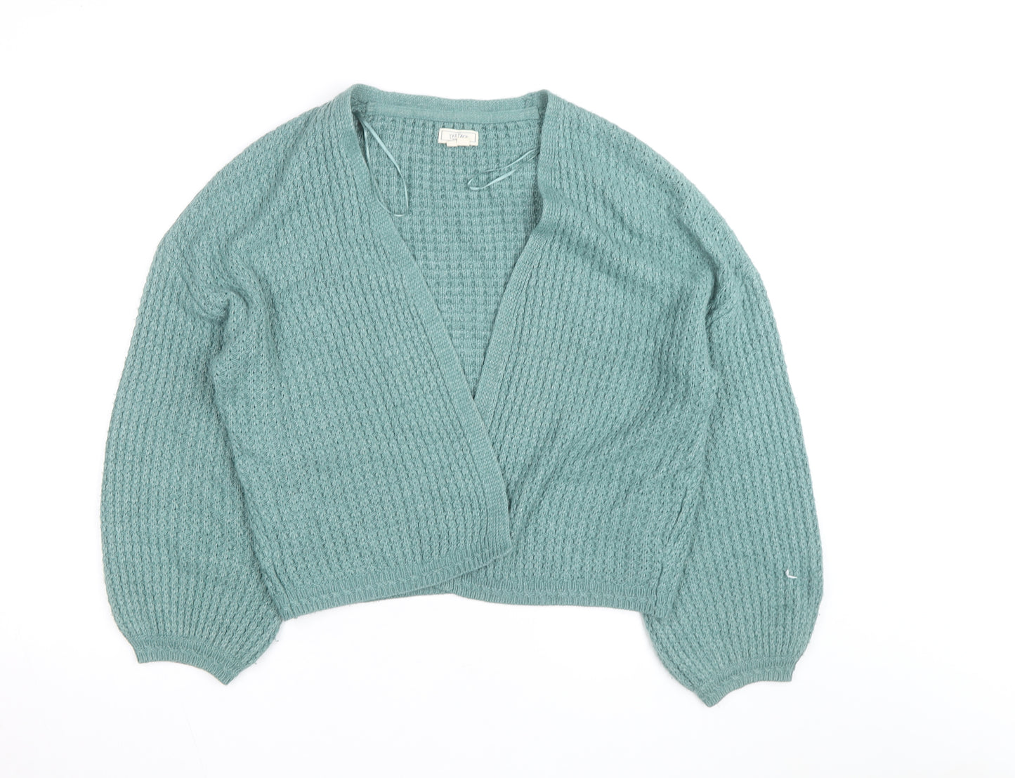 Fat Face Women’s Green Chunky Knit V-Neck Cardigan Size 14