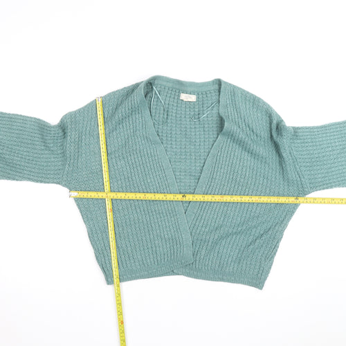 Fat Face Women’s Green Chunky Knit V-Neck Cardigan Size 14