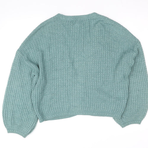 Fat Face Women’s Green Chunky Knit V-Neck Cardigan Size 14