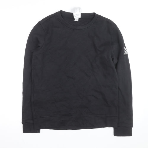 Adidas Teens Black 164 Pullover Crew Neck Sweatshirt