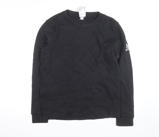 Adidas Teens Black 164 Pullover Crew Neck Sweatshirt