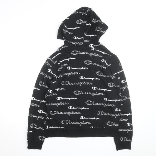Champion Men's Black XL Pullover Hoodie Logo Print Fleece