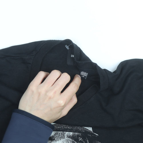Only & Sons Men’s Black Graphic Dog Print Pullover Sweatshirt Size L
