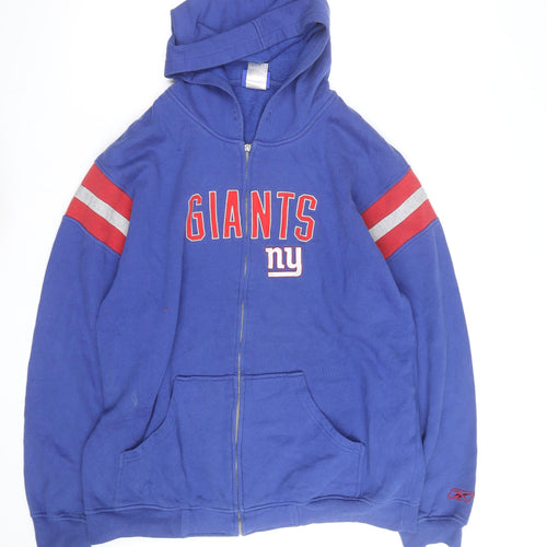 Reebok Men’s Blue Full Zip Hooded Sweatshirt L NFL Giants