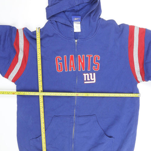 Reebok Men’s Blue Full Zip Hooded Sweatshirt L NFL Giants