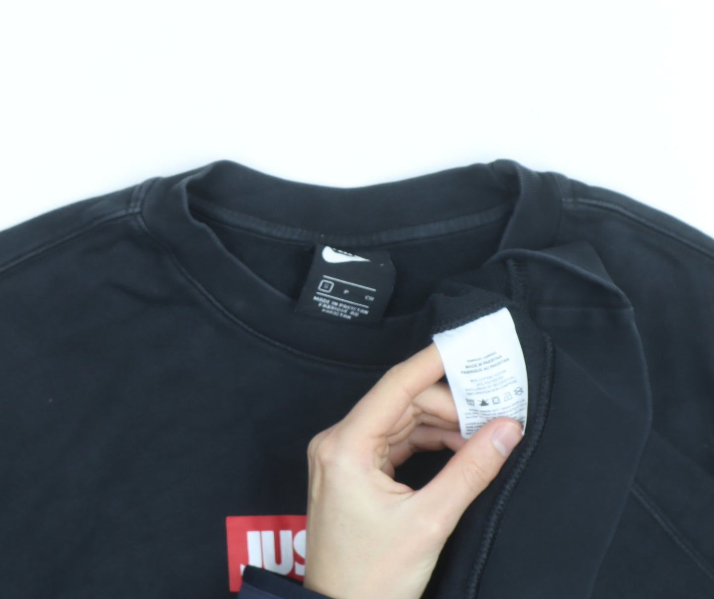 Nike Men Black Just Do It Graphic Pullover Sweatshirt S