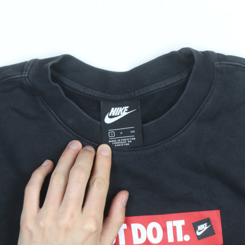 Nike Men Black Just Do It Graphic Pullover Sweatshirt S