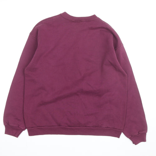 Disney Men's Purple Mickey Mouse Embroidered Pullover Sweatshirt L