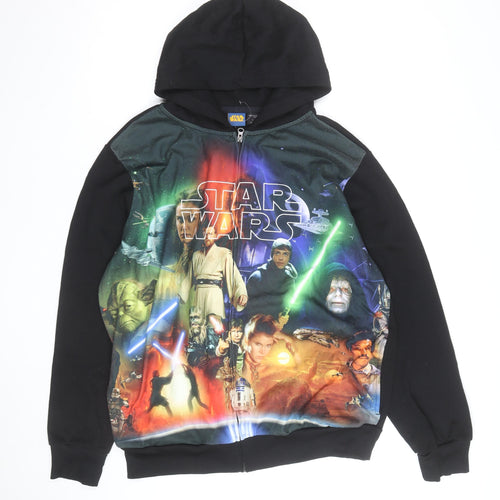 Star Wars Teen Black Full Zip Hoodie L Movie Graphic Sweatshirt