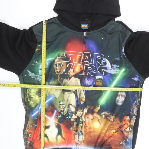 Star Wars Teen Black Full Zip Hoodie L Movie Graphic Sweatshirt
