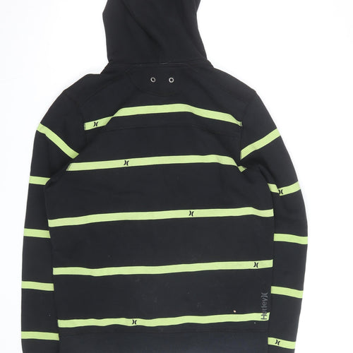 Hurley Men’s Black Green Stripe Full Zip Hoodie Size M