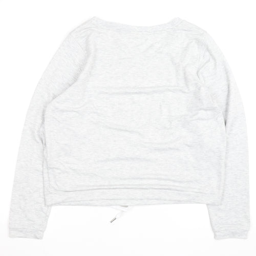 Tommy Hilfiger Women’s Grey Pullover Sweatshirt Size L Drawstring Hem