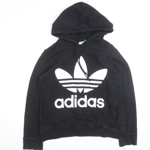 Adidas Men's Black Pullover Hoodie M Logo Fleece Sweatshirt