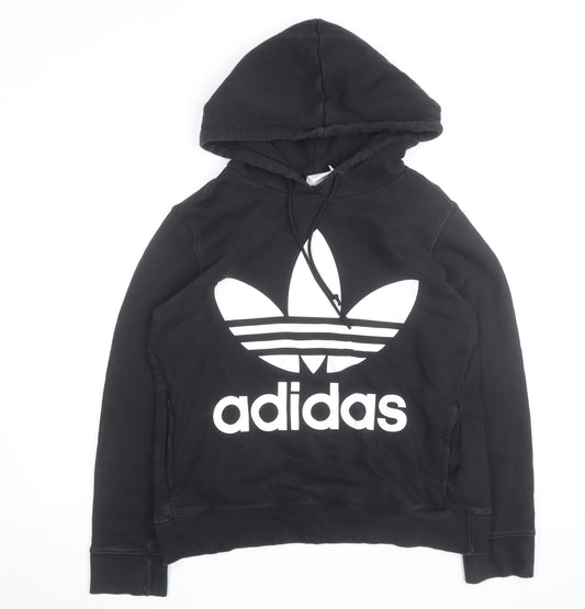 Adidas Men's Black Pullover Hoodie M Logo Fleece Sweatshirt