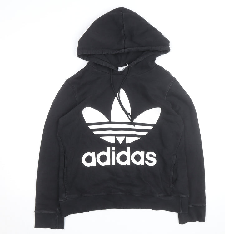 Adidas Men's Black Pullover Hoodie M Logo Fleece Sweatshirt