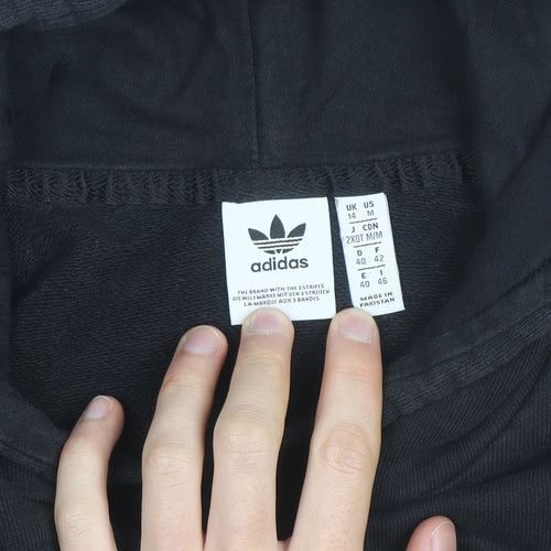 Adidas Men's Black Pullover Hoodie M Logo Fleece Sweatshirt