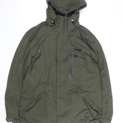 O'Neill Men's Green Waterproof Parka Jacket Size L Hooded Outdoor