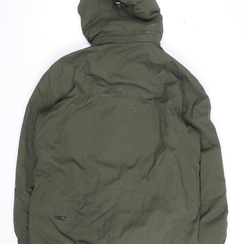 O'Neill Men's Green Waterproof Parka Jacket Size L Hooded Outdoor