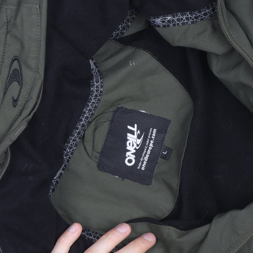 O'Neill Men's Green Waterproof Parka Jacket Size L Hooded Outdoor