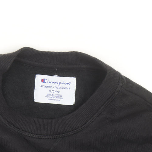 Champion Men's Black Logo Pullover Sweatshirt Size S