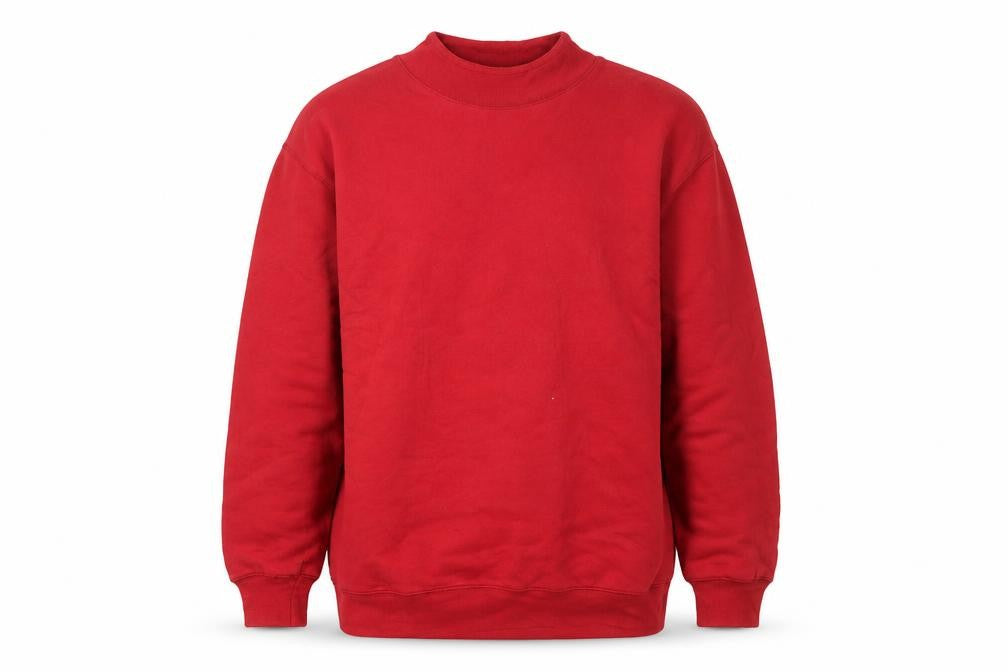 Front view of Coldwater Creek Red Fleece Pullover Sweatshirt Women’s S High Neck